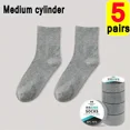 thumbnail image 1 of Disposable Travel Socks for Men Women Washable Compression Socks One Time Portable Compression Cotton Sock for Business Trips gray-5pairs, 1 of 1