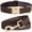Brown, variant on HQREA Soft Leather Dog Collar and Leash Set, Heavy Duty Dog Collars for Medium Dogs
