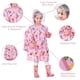 thumbnail image 3 of Chaqueta impermeable con diseño de dibujos animados para niños pequeños con funda para mochila escolar, 3 of 7