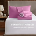thumbnail image 5 of Clara Clark Split King Sheets For Adjustable Bed, Deep Pocket 5 Piece, Hotel Luxury Ultra Soft Microfiber Bed Sheets Set, Light Pink, 5 of 8