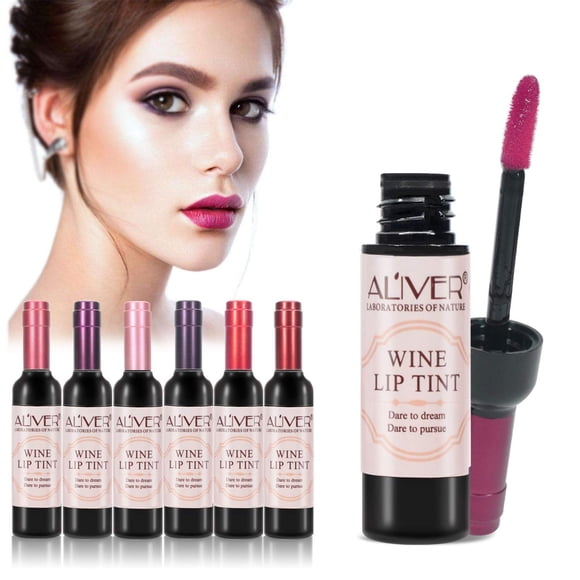 Juego de brillo de labios de 6 colores, lápiz labial de vino, juego de tinte de labios resistente al agua mate de larga duración, tinte de labios
