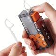 thumbnail image 1 of 1pc Portable Dental Floss Storage Box - Compact, Easy-to-Carry, Space-Saving Container with Automatic Toothpick Dispenser and Creative Lighter Style Design - Perfect for Home, Travel, and On-the-Go Or, 1 of 4