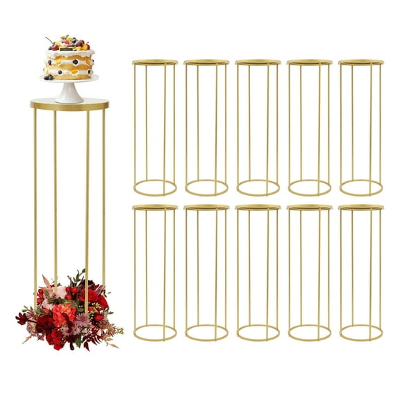 10PCs Gold Wedding Centerpieces for Table, 3.28ft Metal Geometric Floor Vases Flower Stand for Weddings Party Events Decoration