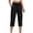 Black, variant on Guluxicc Women's Cargo Pants with Multi Pocket Elastic Waist Drawstring Cropped Trousers for Everyday Summer Fall