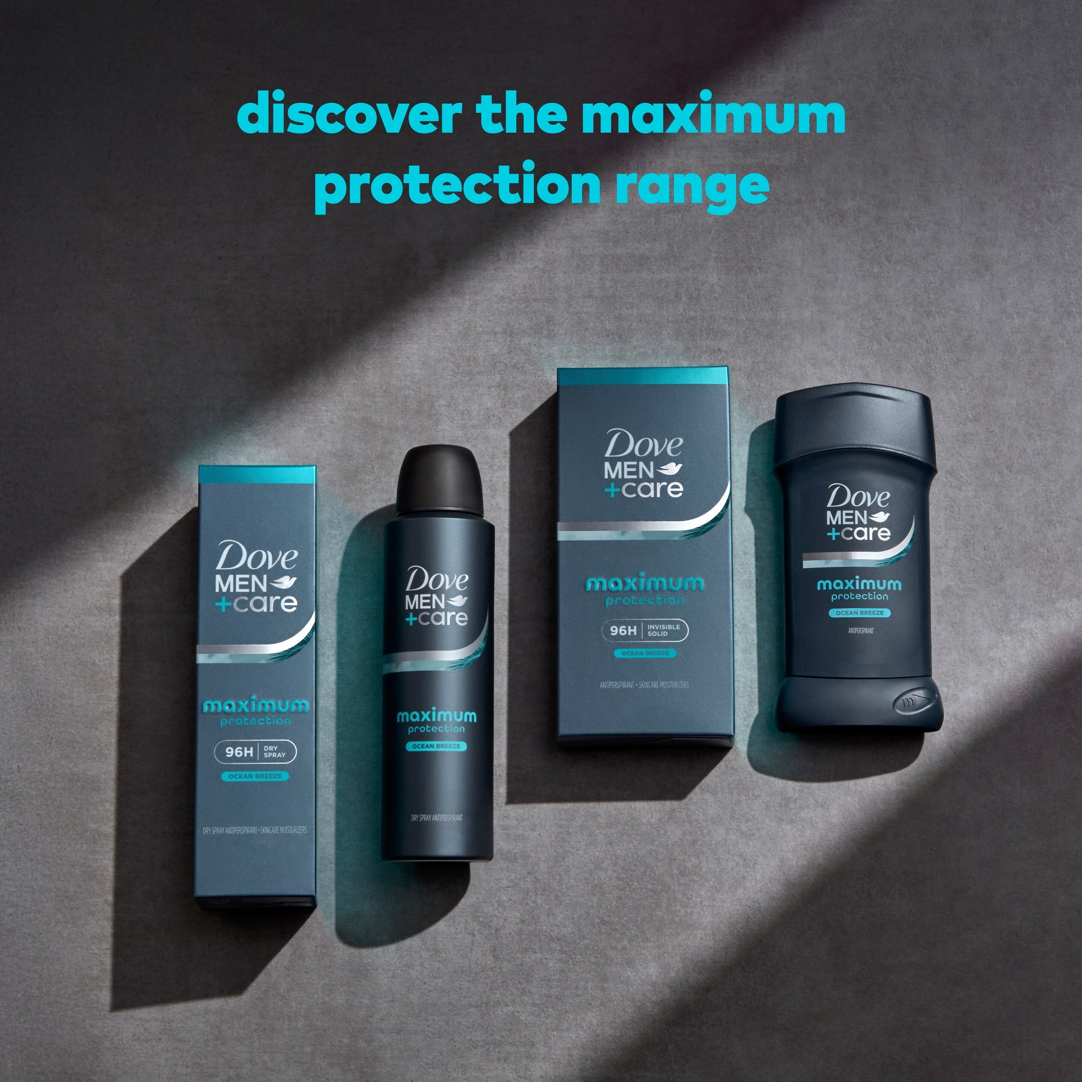 Dove Men+Care Invisible Solid Stick Maximum Protection Ocean Breeze 96-Hour Sweat Defense, 2.6 oz