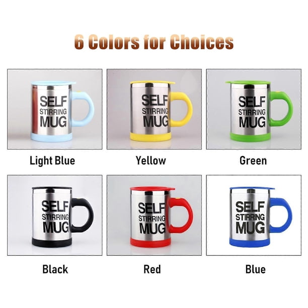400mL Self Stirring Mug with Lid Automatic Stirring Coffee Cup Electric Stainless Steel Self Mixing Coffee Cup for Coffee Milk Cocoa Hot Chocolate Tea