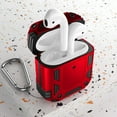 thumbnail image 5 of Nagebee Case for AirPods Pro (2019), Protective Heavy Duty Armor Hard PC and Soft TPU Defender Earbuds Case Cover Skin with Carabiner Keychain Clip (Red), 5 of 7