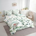 thumbnail image 3 of Kawaii Elephant Bedding Comforter Sets 7pcs Cartoon Animal Bed in a Bag, Eucalyptus Leaves Queen Bedding Sets Jungle Wildlife Comforter Set, Tropical Botanical Bedding Sets, 3 of 6