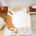 thumbnail image 5 of Castle Fairy Brown Orange Stripes Twin Sheet Sets,Minimalism Vintage Geometric Bedding, 5 of 7