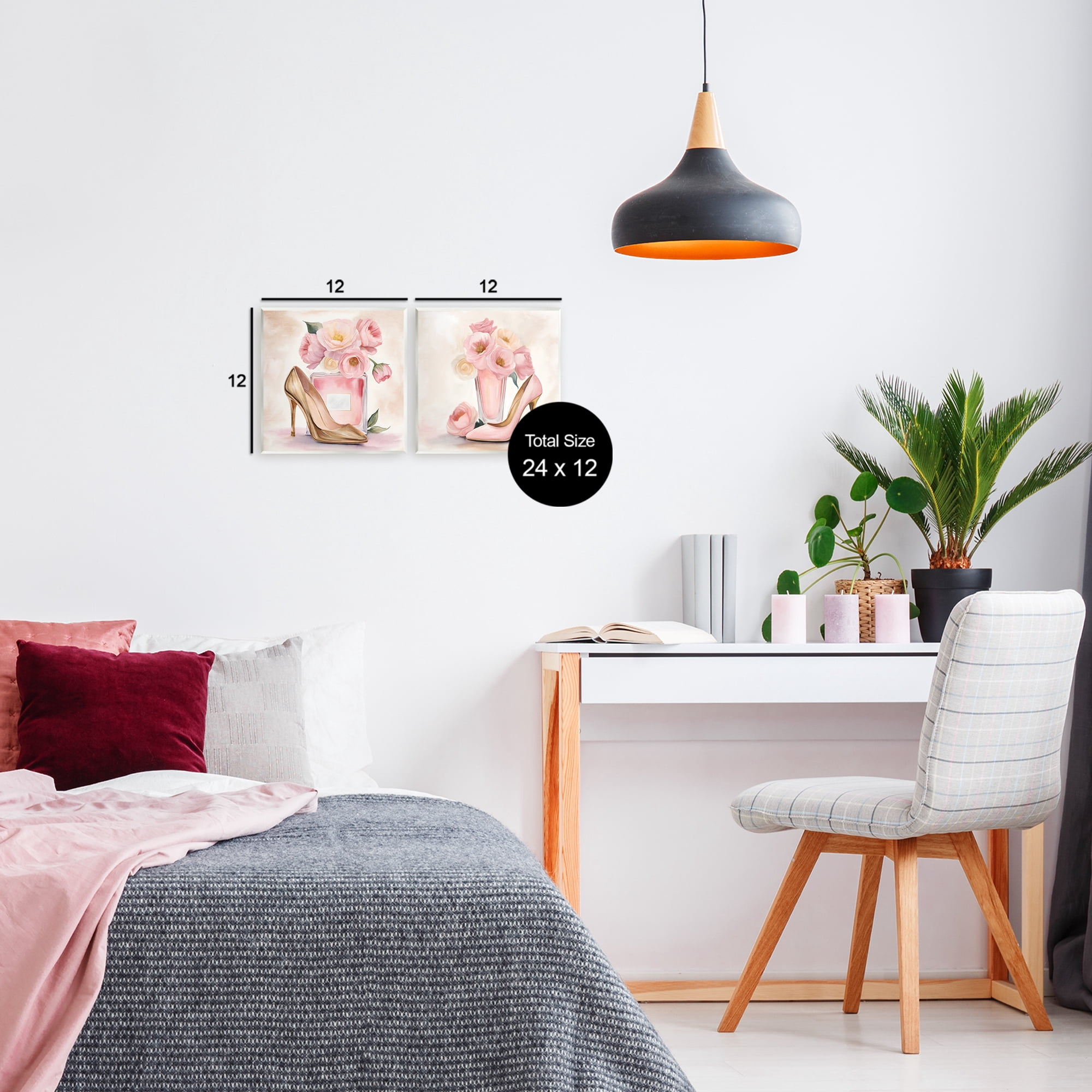 Stupell Industries Blush Pink Beauty 2 Piece Wall Plaque Art Set, design by Kim Allen
