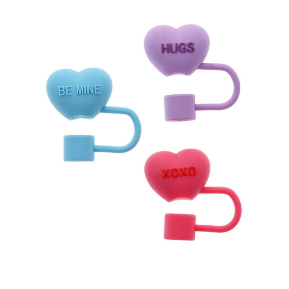 Way to Celebrate Valentine's Day Themed Straw Toppers, 3 Pieces