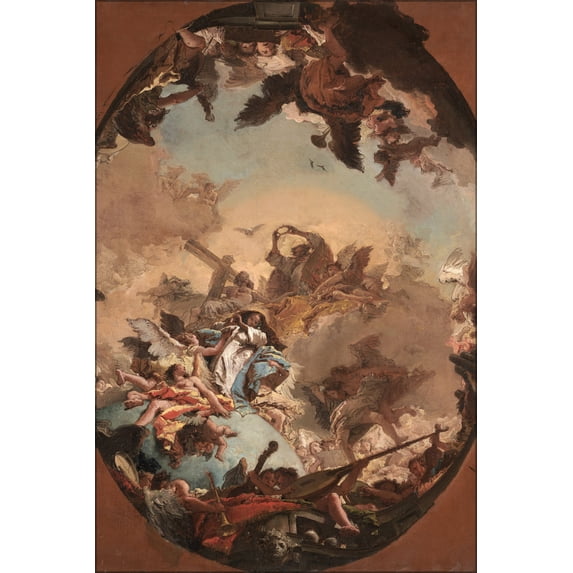 24"x36" Gallery Poster, Giovanni Battista Tiepolo The Coronation of the Virgin