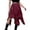 Wine, variant on Levmjia Women Midi Skirt Flax Casual Summer Elastic Waist Solid Color Gothic Punk Style Skirt for Daily Wear Street Fashion and Vacation