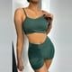 thumbnail image 2 of Conjunto de 2 piezas para mujer Color sólido Cintura alta Bikini Explosión Split Traje de baño Fridja  nalpqowj48138, 2 of 8