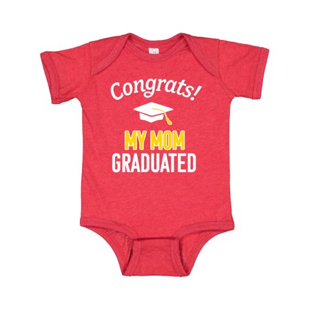 

Inktastic Congrats! My Mom Graduated with Cap Gift Baby Boy or Baby Girl Bodysuit