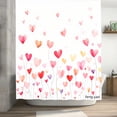 thumbnail image 2 of Amarainy Polyester Shower Curtain Hearts Watercolor Design For Home Bathroom Bath Tub Decoration 72x72 inch, 2 of 5