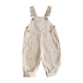 thumbnail image 3 of mgoYE Baby Girl Overalls Romper with White Floral Embroidery, Suspender Jumpsuit Pants Clothing Outfit for Toddlers, 3 of 6