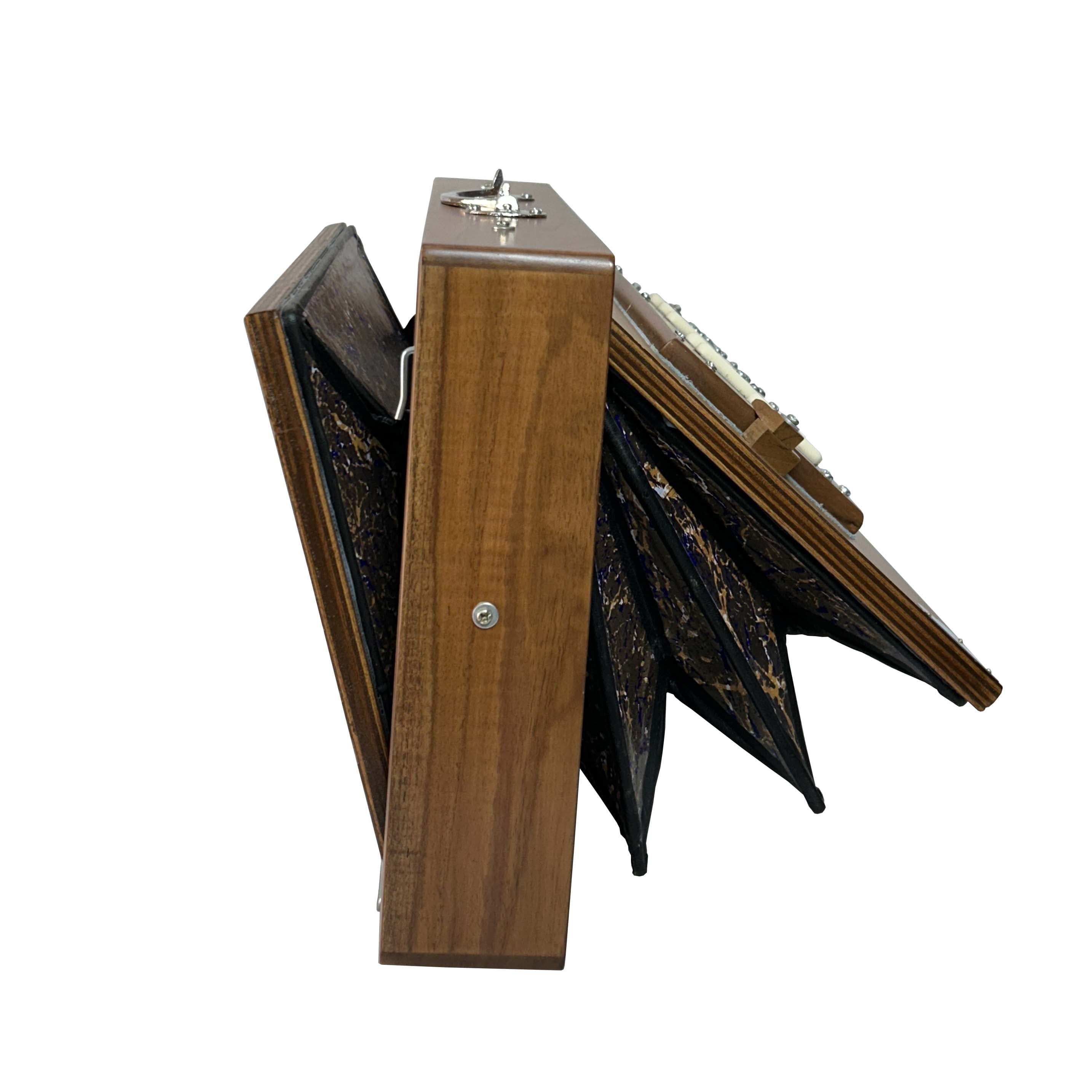 Single octave Shrutibox_13-Note Shruti Box (A# to a#) 10x15x2.5 inch Multifold Bellows One Octave 440Hz or Custom Tuning Premium Teak Wood