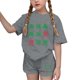 thumbnail image 1 of Vestido de Manga Corta para Niños Día de San Patricio Impreso Cuello Redondo de Dos Piezas con Pantalones Cortos, Cómoda Mezcla de Poliéster Spandex, 1 of 6