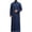 A525 Navy, variant on Traditional Arabic Thobe Mens Long Sleeve Islamic Kaftan Robe Soft Breathable Cotton Regular Fit Middle Eastern Ethnic Worship Dress Top