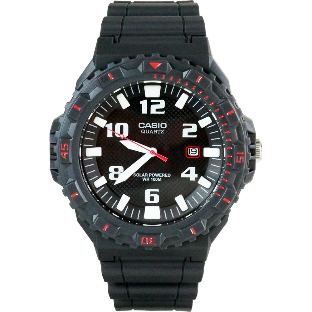 Casio - Mens Classic Diver-Look Solar Powered Analog Watch w/ Bi-Directional Bezel - Walmart.com