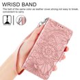 thumbnail image 4 of Petocase for Samsung Galaxy S23 Ultra Wallet Case,Embossed Mandala Floral Leather Folio Flip Wristlet Shockproof Protective ID Credit Card Slot Holder Cover for Women Girls,Rose Gold, 4 of 7