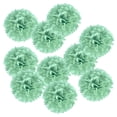thumbnail image 1 of Uxcell 6" Pom Poms de Papel Duraderos para Decoración de Fiestas de Boda Verde Menta 10 Paquete, 1 of 6