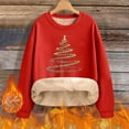 thumbnail image 5 of successthop Womens Christmas Sweatshirts Tree Fleece Plus Size Crewneck Long Sleeve Tops Pullover Sweater Casual Clothes, 5 of 9