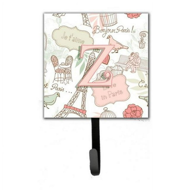 Carolines Treasures CJ2002-ZSH4 Letter Z Love In Paris Pink Leash & Key Holder