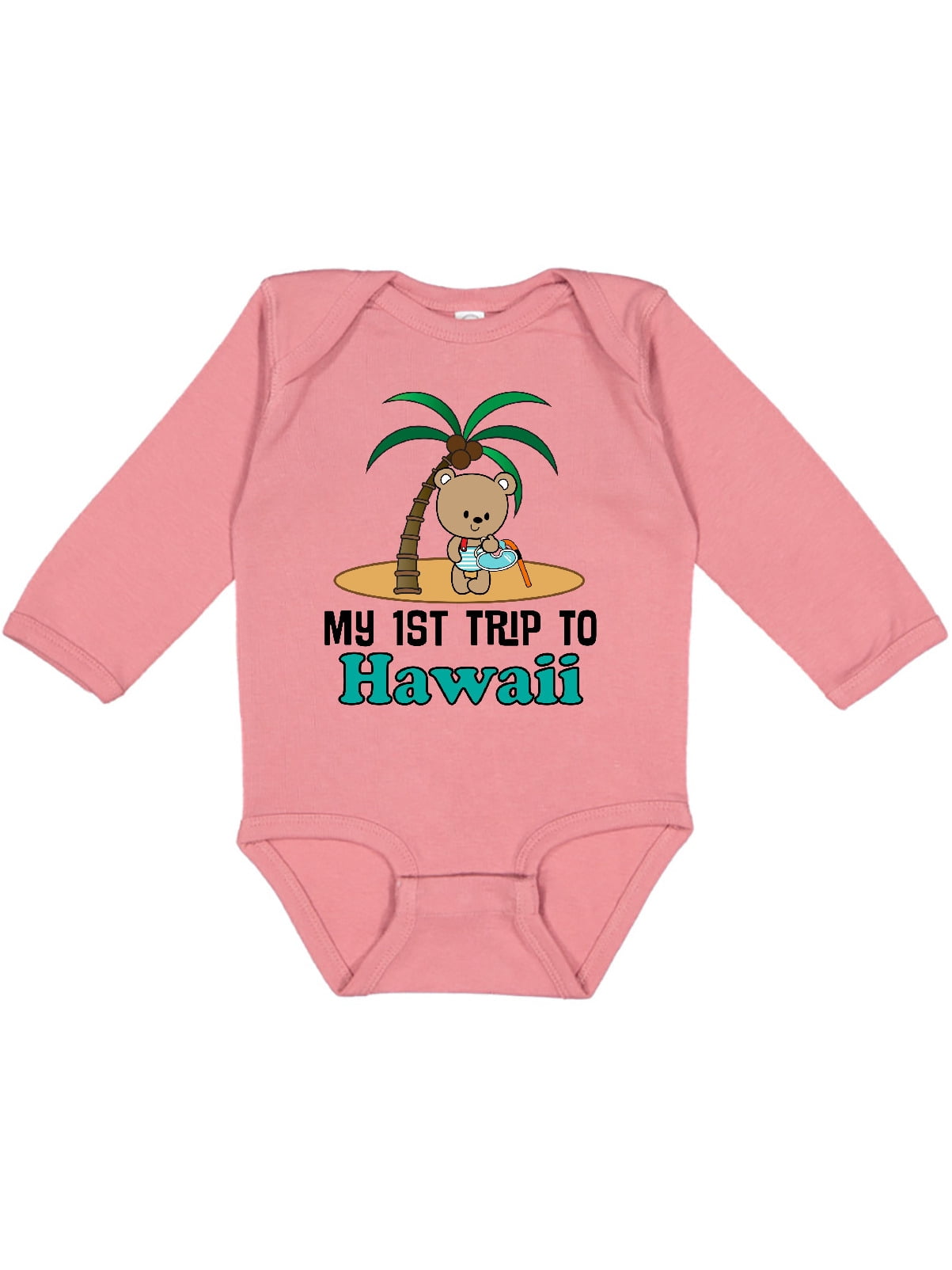 Hawaiian Palm Tree and Sea Turtle Newborn Baby Long Sleeve Bodysuit Kid Pajamas