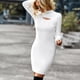 thumbnail image 2 of Dress, Hollow Out Half High Collar Long Sleeves Women Dress  For Parties ANGGREK Blanco L, 2 of 6