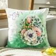 thumbnail image 5 of Happy Easter Throw Pillow Set of 4 Easter Decor for Sofa Couch Colorful Egg and Beige Rabbit 18 x 18 Inch, 5 of 7