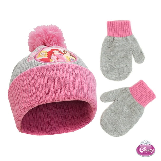 Disney Kids Winter Hat and Matching Kids’ Mittens, Princess Baby Beanie