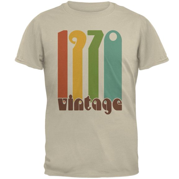 Milestone Birthday 1971 70's Color Bar Mens T Shirt Sand 2XL