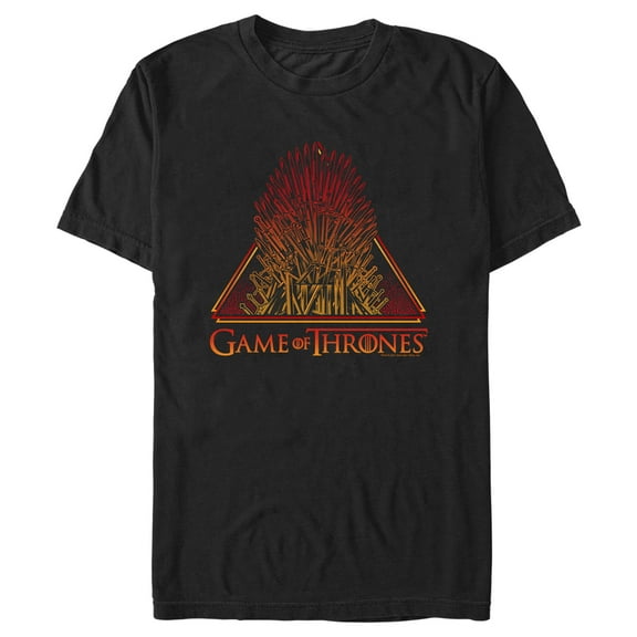 Men's Game of Thrones Red and Yellow Iron Throne  Graphic Tee Black Medium