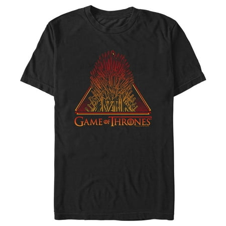 Men's Game of Thrones Red and Yellow Iron Throne Graphic Tee Black Medium