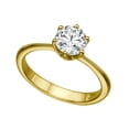 thumbnail image 3 of Moissanite Engagement Ring Charles &amp; Colvard Forever One 6.5MM (1ct DEW) Round Cut 14k Yellow Gold Classic Solitaire, 3 of 3