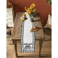 thumbnail image 4 of Thanksgiving Pumpkins Burlap Cotton Table Runner 13x72 Inches Long, Fall White Buffalo Plaid Farmhouse Farmhouse Table Runners, Outdoor Dining Tablecloths Decor for Baby Shower/Party/Wedding, 4 of 6