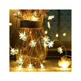 thumbnail image 1 of Guirnalda de luces con forma de copo de nieve, 6 m, 40 unidades de luces LED con pilas, monocromáticas de dos modos y decoración relámpago brillante para dormitorio de Navidad, habitación interior y, 1 of 4