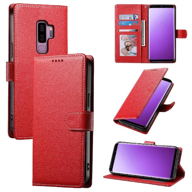 Funda para FOXDOCK Samsung Galaxy S9 Plus– Cuero Premium, 3 ranuras para tarjetas, Protección contra impactos