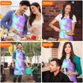 thumbnail image 4 of Colorful Tie Dye Pattern Apron-Garden Aprons for Women with Pockets-Cotton Linen Waterproof Kitchen Cooking Gardening Aprons Adjustable for Kitchen,Cooking,BBQ and Salon 33x27 Inch, 4 of 7