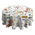thumbnail image 4 of Pioneer Flower Floral Print Pattern Round Tablecloth 60"x60",Wrinkle Wipeable Table Cloth for Kitchen Dining Room Picnic Patio Party, 4 of 6