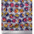 thumbnail image 1 of Soimoi Poly Georgette Fabric Lemon Slice & Texture Print Sewing Fabric Yard 52 Inch Wide, 1 of 2
