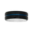thumbnail image 3 of Mens black and Blue IP Stainless Steel wedding ring band, 3 of 5