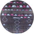 thumbnail image 1 of Ahgly Company Indoor Round Mid-Century Modern Plum Purple Oriental Area Rugs, 4' Round, 1 of 6