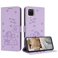thumbnail image 2 of Wallet Case for Samsung Galaxy A12 5G,Women Flip Magnetic Folio PU Leather Protective Case Wrist Strap Card Slots Holder Purse Emboss Cute Puppy Stand Case for Samsung Galaxy A12 5G,Purple, 2 of 9