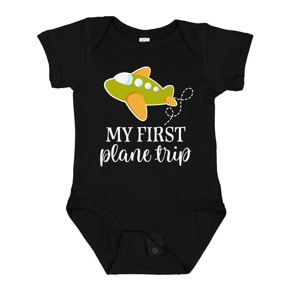 Inktastic My First Plane Trip Airplane Travel Boys or Girls Baby Bodysuit