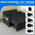 thumbnail image 4 of Dextrus 55" Modern Convertible Sofa Bed with Pull Out Bed, Upholstered Loveseat Sofa Couch with Adjustable Backrest, Black, 4 of 10