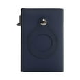 thumbnail image 1 of Blue Real Leather Wallet For Smart Air Tag, Rfid Credit Card Money Holder Automatic Pop Up Mini Aluminum Wallet Niuniu, 1 of 3