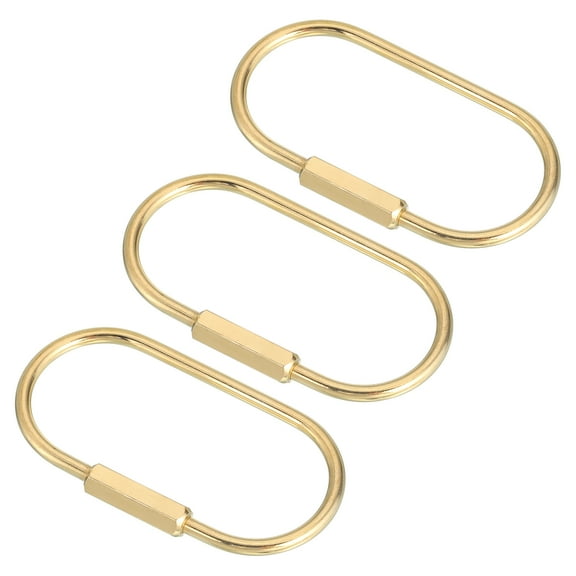 3Pcs Brass Screw Lock Keychain, Car Key Organizer, Gold, Shape: Small Hexagonal U